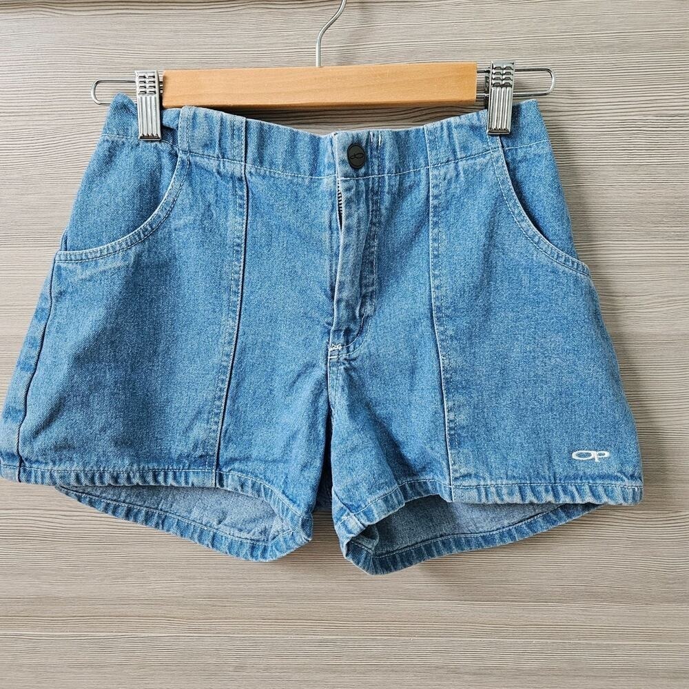 Vintage Ocean Pacific OP Denim Shorts Women Size 7 Mid Rise Surfer Hot Pants Y2K